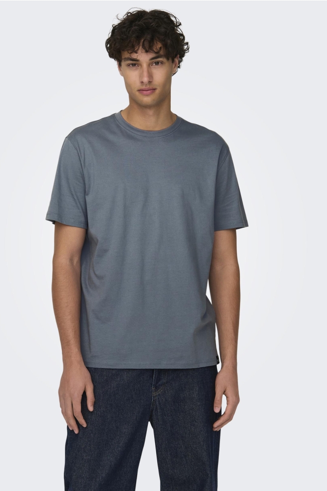 ONSMAX LIFE SS STITCH TEE NOOS 22025208 FLINT STONE